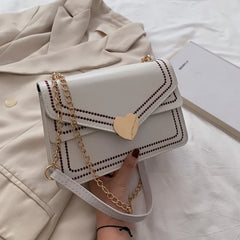 Women Embroidery Leather Shoulder Chain Bag Ladies Crossbody Bags