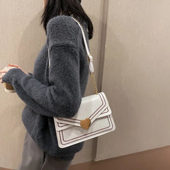 Women Embroidery Leather Shoulder Chain Bag Ladies Crossbody Bags
