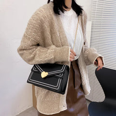 Women Embroidery Leather Shoulder Chain Bag Ladies Crossbody Bags