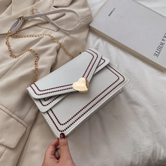 Women Embroidery Leather Shoulder Chain Bag Ladies Crossbody Bags