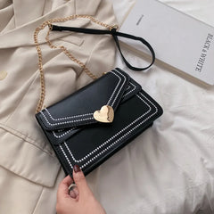 Women Embroidery Leather Shoulder Chain Bag Ladies Crossbody Bags