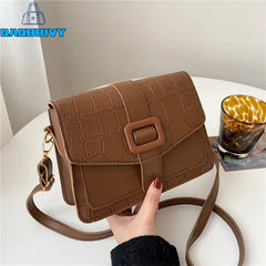 Vintage Crocodile Pattern Shoulder Bag Women PU Leather Crossbody Bags
