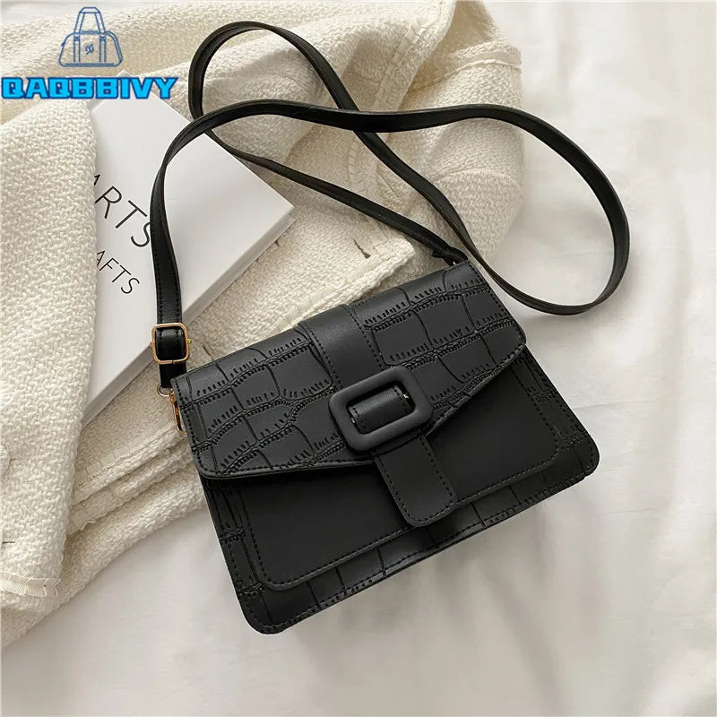 Vintage Crocodile Pattern Shoulder Bag Women PU Leather Crossbody Bags