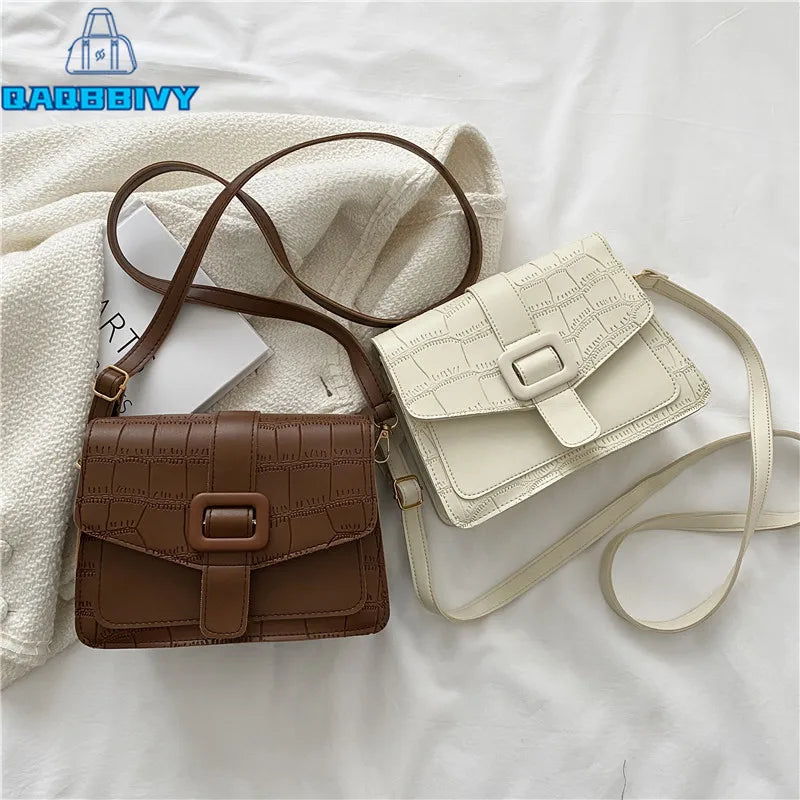 Vintage Crocodile Pattern Shoulder Bag Women PU Leather Crossbody Bags