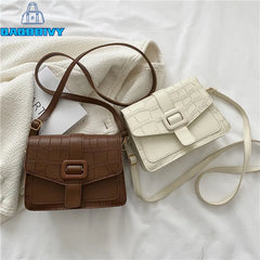 Vintage Crocodile Pattern Shoulder Bag Women PU Leather Crossbody Bags