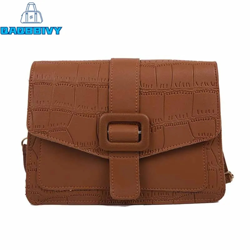 Vintage Crocodile Pattern Shoulder Bag Women PU Leather Crossbody Bags