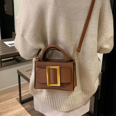 Vintage PU Leather Crossbody Bag for Women, Soft Shoulder Handbag