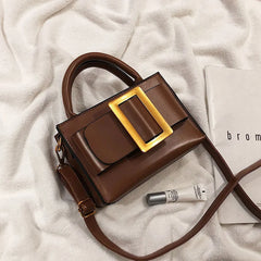 Vintage PU Leather Crossbody Bag for Women, Soft Shoulder Handbag