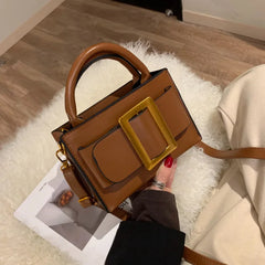 Vintage PU Leather Crossbody Bag for Women, Soft Shoulder Handbag