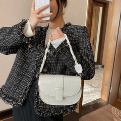 Vintage PU Leather Shoulder Saddle Bag for Women