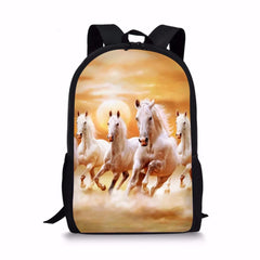 Horse School Bag for Girls Kids Backpack Satchel Mochila