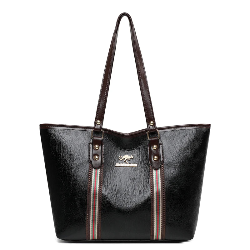Large Women's Bag High PU Leather Shoulder Bags Ladies Wild Bags