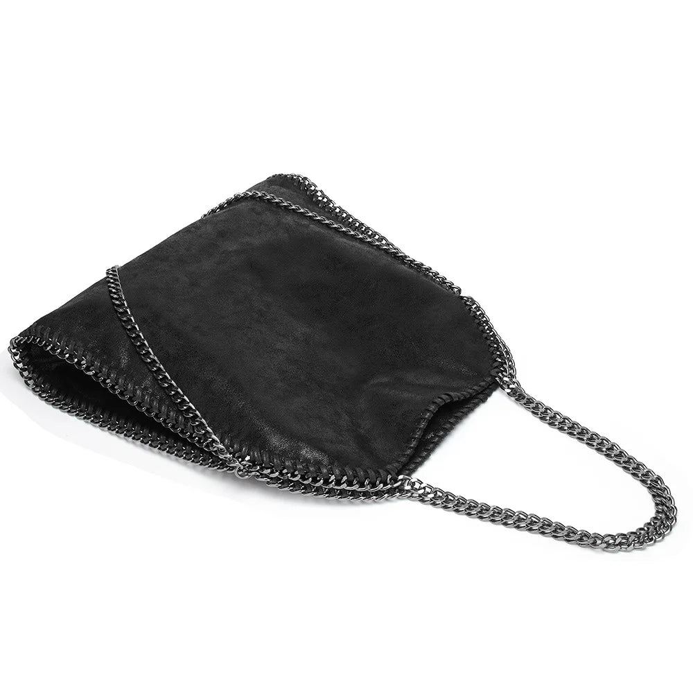 Vintage Chains Women Handbag Casual Ladies Shopping Shoulder Bag Large Capacity