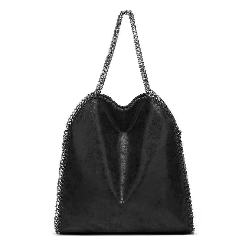 Vintage Chains Women Handbag Casual Ladies Shopping Shoulder Bag Large Capacity