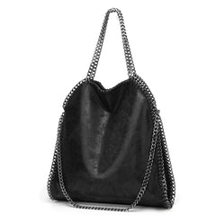 Vintage Chains Women Handbag Casual Ladies Shopping Shoulder Bag Large Capacity