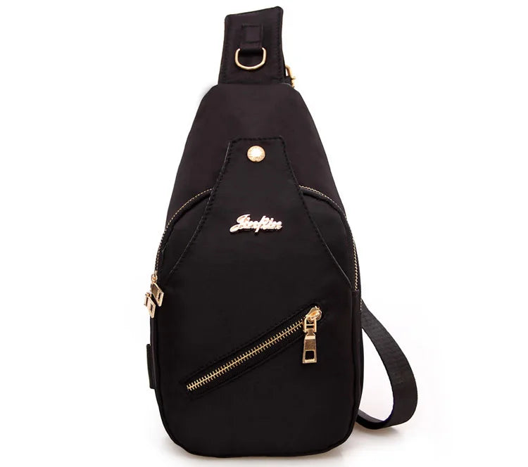 Women Chest Pack Casual Crossbody Bag Nylon Waterproof Small Shoulder