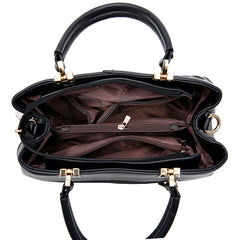 Embroidered Shopper Tote Thread Braided Shoulder Bag