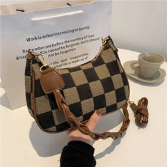 Plaid Shoulder Bag Women Hobos Commute Bag Handbags OL Style Crossbody Bags