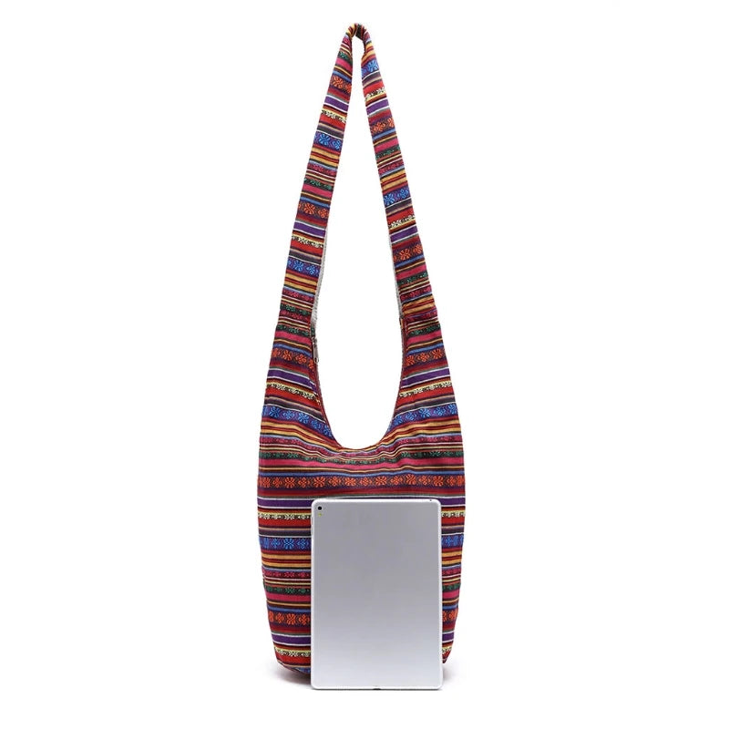 Women Ethnic Hippie Bucket Bag Fringe Large Tote Travel Bag