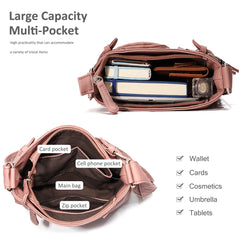 Women Pockets Handbag Ladies Crossbody Bag Casual Shoulder Bag Soft Leather Bags