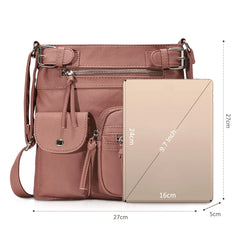 Women Pockets Handbag Ladies Crossbody Bag Casual Shoulder Bag Soft Leather Bags