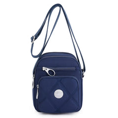 Plaid Crossbody Bag Nylon Shoulder Cell Phone Pouch Zipper Flap