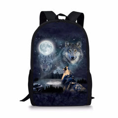 3D Cartoon School Bag Wolf Pattern Orthopedic Backpack Children School Bags