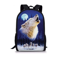 3D Cartoon School Bag Wolf Pattern Orthopedic Backpack Children School Bags