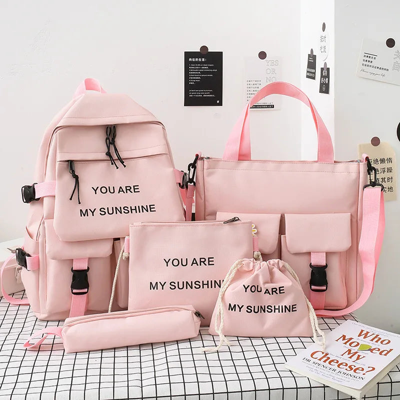 Canvas School Backpack for Teenage Girls Women Travel Student