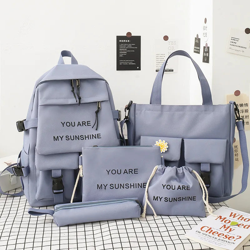 Canvas School Backpack for Teenage Girls Women Travel Student