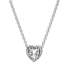 925 Silver Elevated Heart Necklace for Women Birthday Gift