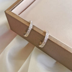 Geometric Punk Ear Clip with Diamonds