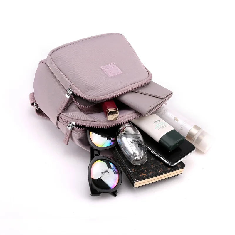 Large-Capacity Canvas School Backpack for Women