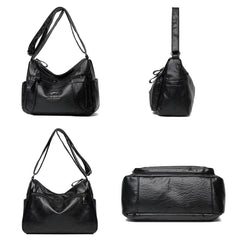High Capacity Vintage Leather Women Shoulder Bag Crossbody Hobo