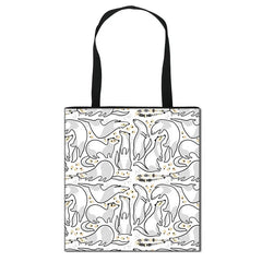Animal Print Shoulder Bag Alpaca Sloth Ferrets Eco Reusable Shopper