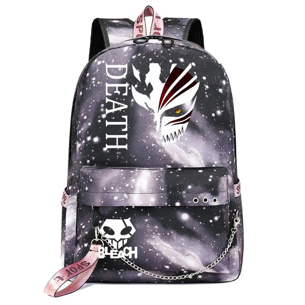 Anime Bleach Boys Girls Kids School Book Bags Women USB Chain Backpack