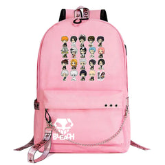 Anime Bleach Boys Girls Kids School Book Bags Women USB Chain Backpack