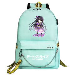 Date A Live USB Boys Girls Kids School Book Bags Women Backpack Canvas