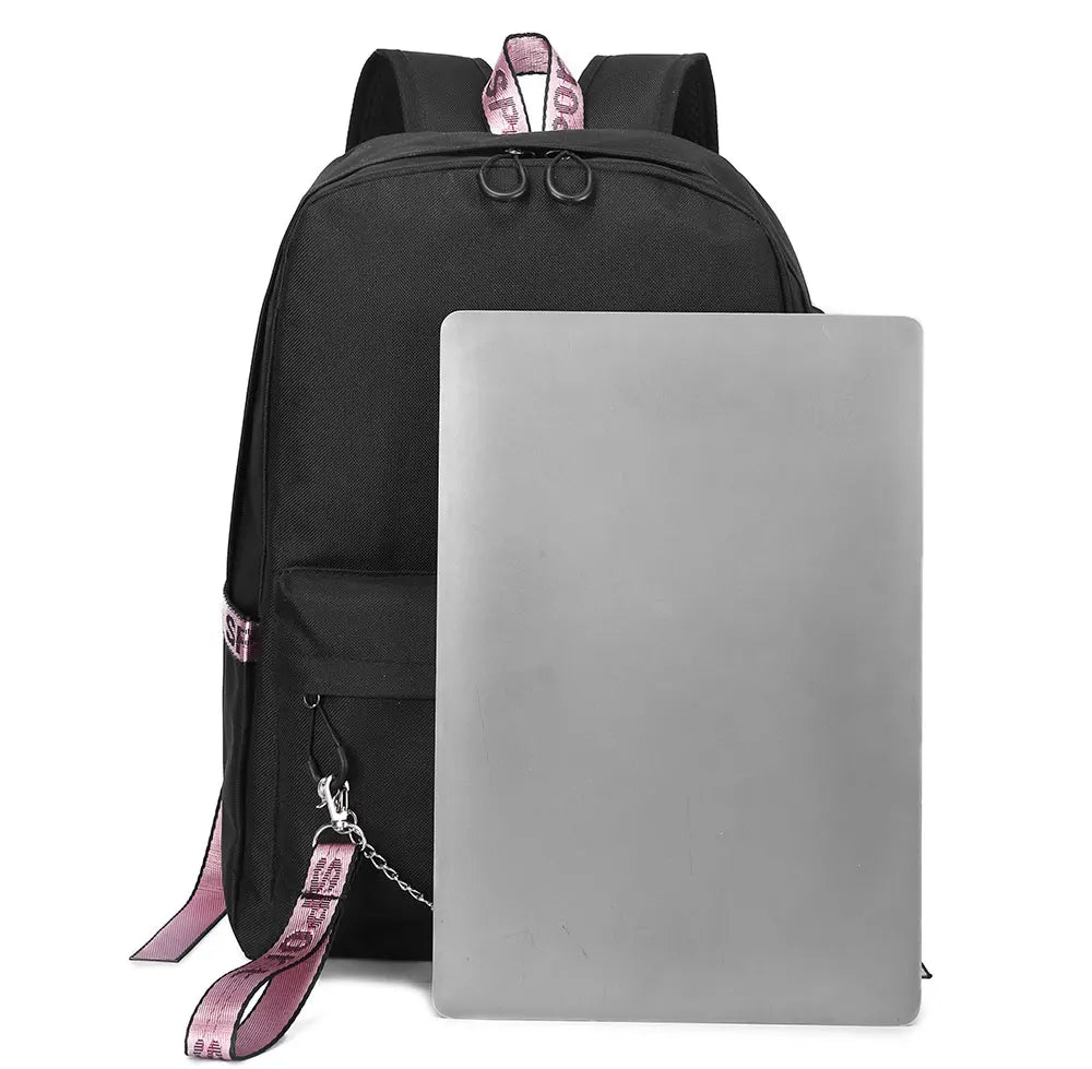 Inuyasha USB Boys Girls Kids School Book Bags Women Backpack Canvas