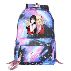 Anime Kakegurui USB Boys Girls Kids School Book Bags Women Backpack Canvas Men