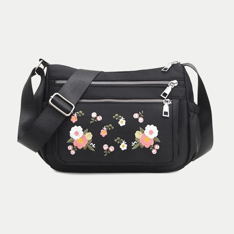 Waterproof Oxford Shoulder Bag for Women Embroidered Handbag