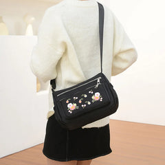 Waterproof Oxford Shoulder Bag for Women Embroidered Handbag