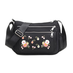 Waterproof Oxford Shoulder Bag for Women Embroidered Handbag