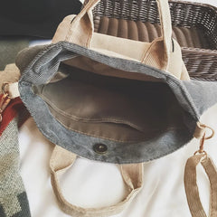 Pug Dog Corduroy Messenger Bag - Casual Travel Totes Shoulder Bags