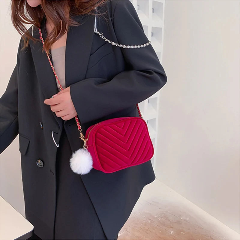 Arrival Flap Shoulder Bag Vintage Crossbody Handbag Velvet Purse