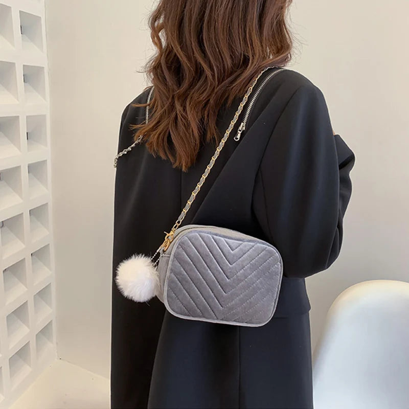 Arrival Flap Shoulder Bag Vintage Crossbody Handbag Velvet Purse