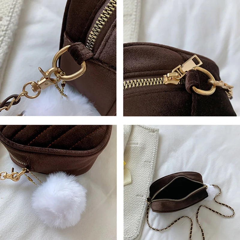 Arrival Flap Shoulder Bag Vintage Crossbody Handbag Velvet Purse