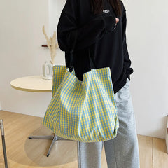 Arrival Lattice Travel Nylon Shoulder Bag For Women Large Capacity Tote
