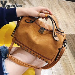 Nubuck PU Leather Handbags for Women Casual Shoulder Bag Tote Crossbody Bag