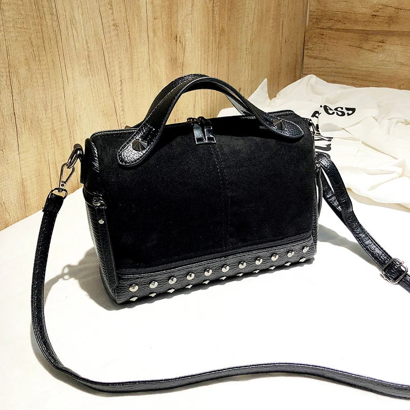 Nubuck PU Leather Handbags for Women Casual Shoulder Bag Tote Crossbody Bag